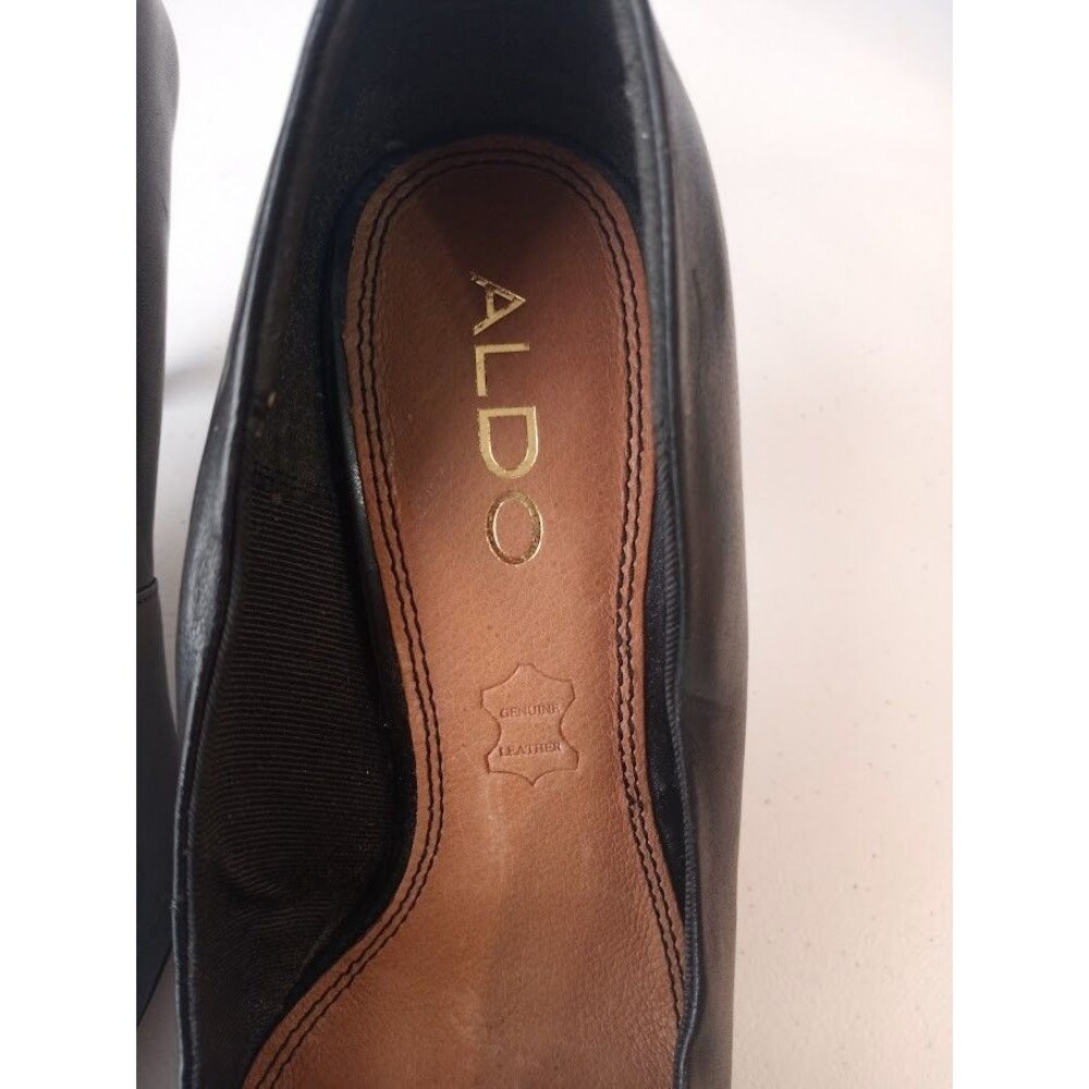 ALDO Women’s Black Leather Pointed Toe Stiletto Pumps Heels - Picture 5 of 16